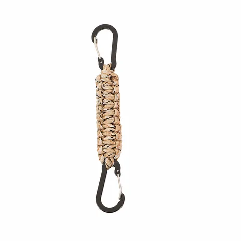 Outdoor Paracord Braided Keychain Metal Carabiner Handmade Survival Cord Key Ring Camping Hiking Bag Pendant