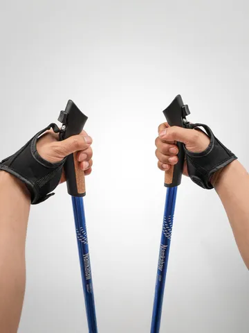 Aluminum Alloy Telescopic Trekking Poles Adjustable Hiking Walking Sticks With Cork Handle For Outdoor Sports