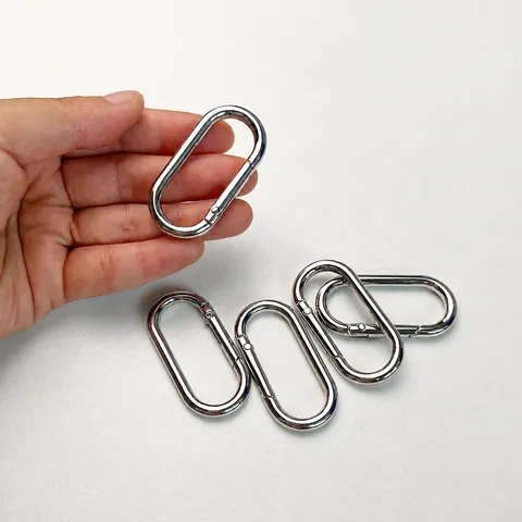 Zinc Alloy U Shaped Oval Runway Carabiner Clip Snap Hook Open Connection Ring Backpack Hardware Hook