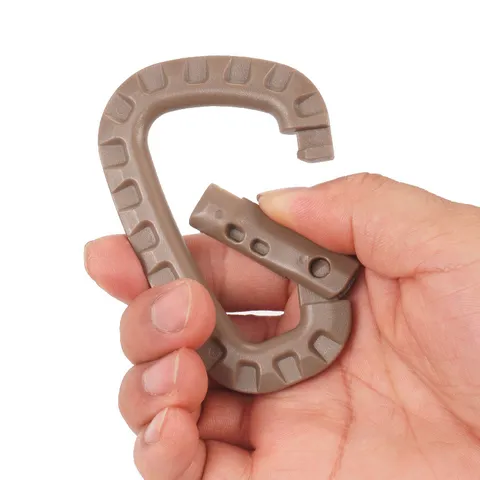 Outdoor Tactical Plastic Carabiner Lightweight D-Ring Snap Hook Clip For Camping Hiking Backpack Attachment Gear