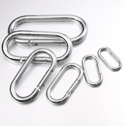 Heavy Duty Galvanized Iron Carabiner U-Shaped Quick Link Chain Connector Outdoor Climbing Pet Chain Ring Hardware Tool