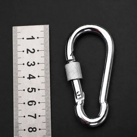 Verzinkter Eisen Karabiner Schwerlast Feder Schnapphaken Mit Schraubverschluss Für Outdoor Camping Wandern Praktische Hardware