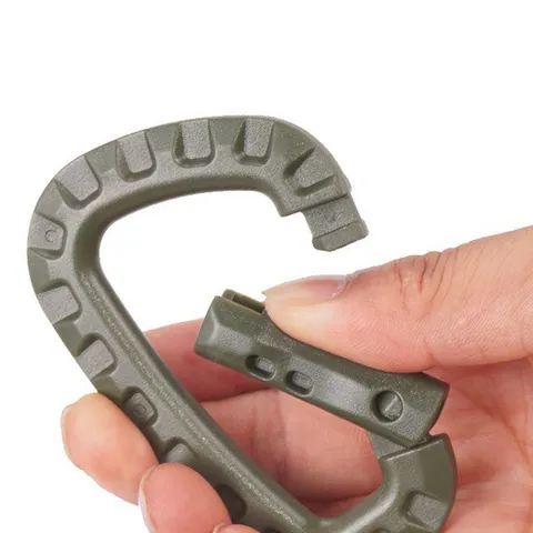 Outdoor Tactical Plastic Carabiner Lightweight D-Ring Snap Hook Clip For Camping Hiking Backpack Attachment Gear