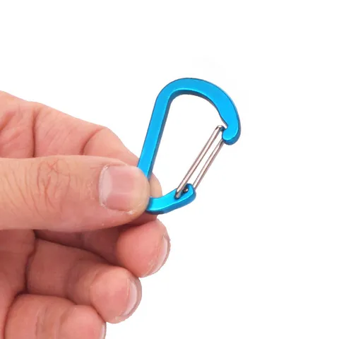 Aluminiumlegierung D-Förmige Drahtfeder Karabiner Outdoor Rucksack Schlüsselring Clip Haken