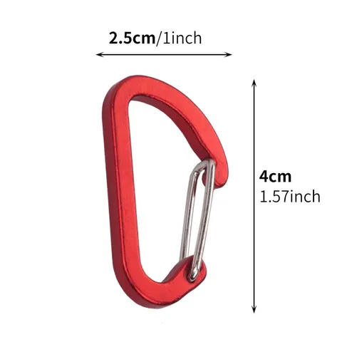 Aluminiumlegierung D-Förmige Drahtfeder Karabiner Outdoor Rucksack Schlüsselring Clip Haken