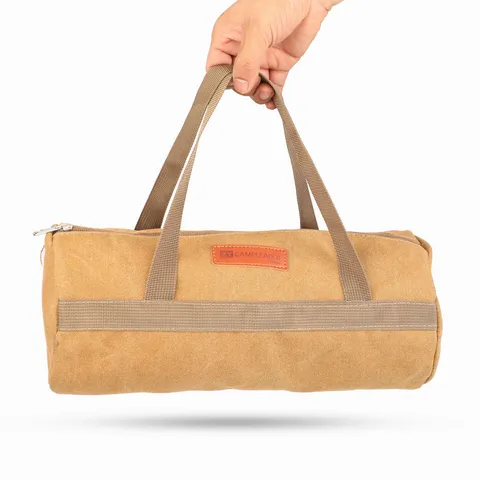 Borsa per Conservazione Picchetti Tenda Campeggio all'Aperto Custodia per Attrezzi Cilindrica in Tela Portatile Borsa Organizer Multifunzione