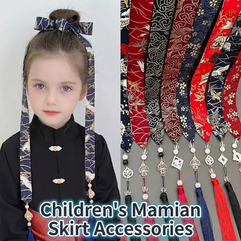 Chinese Style Hair Ribbon Tassel Crane Pattern Hanfu Accessory For Girls Women Retro Jacquard Hair Band Headwear