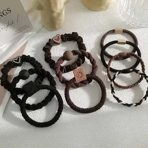 Women Durable Elastic Hair Ties Ponytail Holders Hair Rings Fabric Rubber Handmade Fashion Commute Hair Accessories Elegant Hair Bands