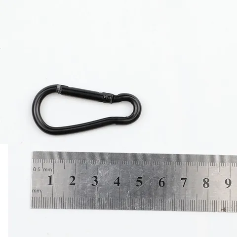 D-Form Aluminiumlegierung Karabiner Haken Kleine Schlüsselanhänger Haken Für DIY Schmuck Kopfhörer Hülle Schwarz