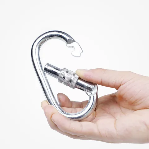 Stainless Steel O Shape Locking Carabiner Heavy Duty Load Bearing Hook For Outdoor Camping Hiking Climbing Gear