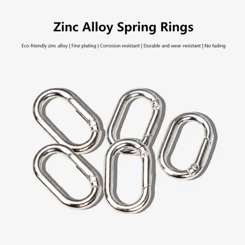 Mini Mosquetón Ovalado de Resorte de Aleación de Zinc Llavero Accesorio de Bolso Cierre de Anillo Metálico para Cartera Manualidades