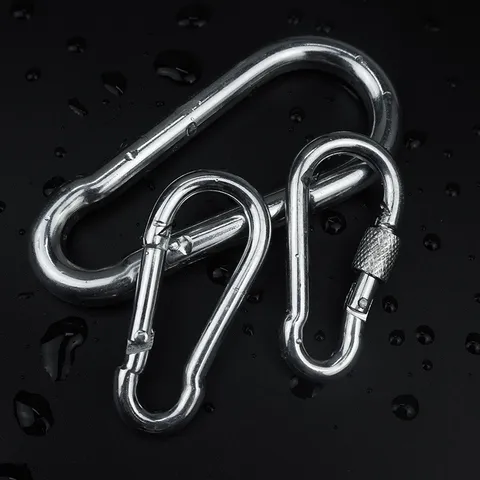 Schwere Ausführung Verzinktes Eisen Karabiner Federhaken Outdoor Camping Wandern Verbindungsring Schraubverschluss Hardware Clip