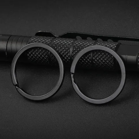 Pure Black Flat Key Ring Metal Round Key Chain Accessory For Bags Water Cup Toys Hanging Ring Hardware