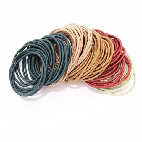 100Pcs Minimalist Seamless Thin Hair Ties Elastic Resin Hair Bands For Women Kids Multicolor Morandi Black Ponytail Holder