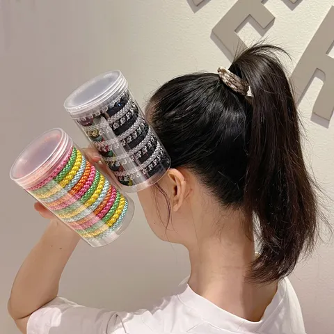 Women Braided High Elastic Hair Ties Thickened Ponytail Holders Solid Color Seamless Nylon Hair Bands Hair Accessories Everyday Fashion Jewelry