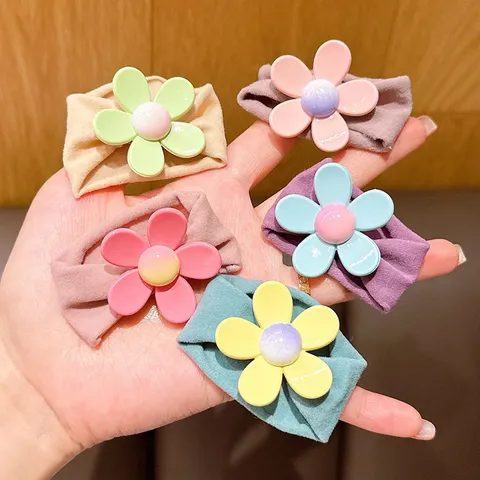 Paquete de 5 Piezas de Gomas Elásticas para el Pelo para Niños Ankara Rojas Juego de Lindos Dibujos Animados Animal Estrella Flor Lazo Diademas para Niñas Pequeñas Accesorios para el Cabello de Princesa