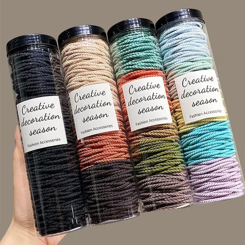 Seamless High Elasticity Hair Ties For Women Minimalist Handmade Braided Hair Bands Multicolor Everyday Hair Rope Gift