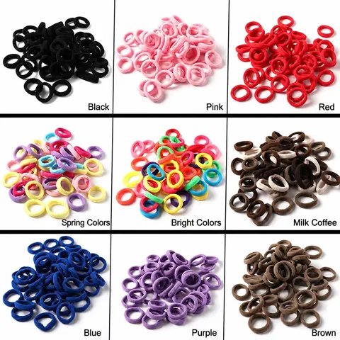 Colorful Basic Towel Ring Hair Ties Seamless High Elastic Mini Hair Bands For Kids Women Soft Nylon Scrunchies Fashion Accessories