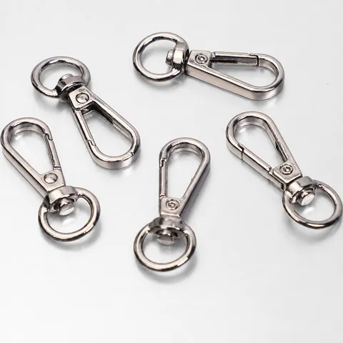 Mosquetones Giratorios de Aleación de Zinc Mini Versátil Llavero Accesorios de Hardware Plata Oro Metal Pinza de Resorte Anillo Cierres para Bolsos