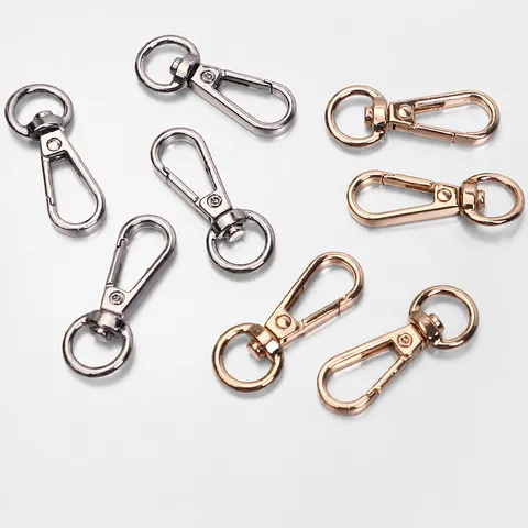 Mosquetones Giratorios de Aleación de Zinc Mini Versátil Llavero Accesorios de Hardware Plata Oro Metal Pinza de Resorte Anillo Cierres para Bolsos