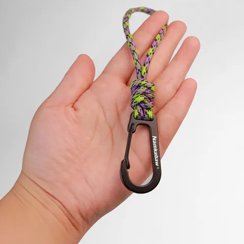 Handmade Braided Parachute Cord Keychain Outdoor Camping Anti Loss Lanyard Tactical Metal Hook Carabiner