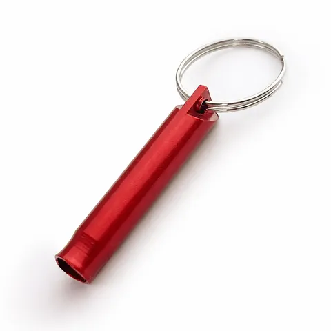 Sifflet de Survie d'Extérieur en Alliage d'Aluminium Sifflet d'Urgence Portable à Haute Fréquence Avec Porte-Clés Équipement de Randonnée