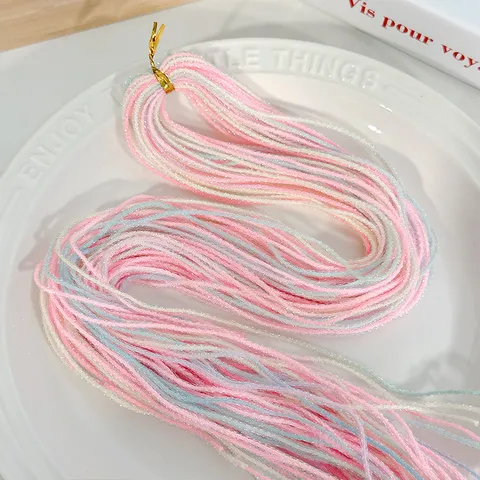 Handmade Colorful Children Braiding Hair Ropes For Girls DIY Dirty Braids Gradient Ribbon Hair Ties Styling Accessories Gift