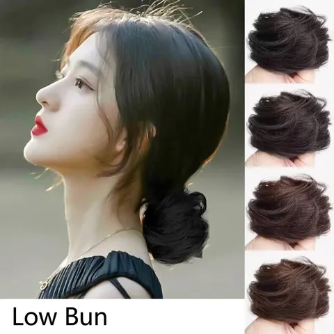 Natural Fluffy Messy Bun Hair Piece Synthetic High Temperature Fiber Hair Scrunchie Chignon Extension Updo Hairpiece For Women Volume Enhancing Accessory