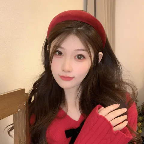 Retro Red Velvet Wide Headband For Women New Year Christmas High Cranial Top Padded Hair Band Festive Artificial Pearl Hair Accessories