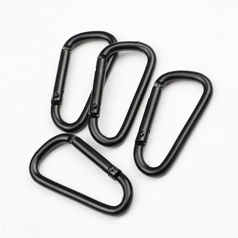 D-Form Aluminiumlegierung Karabiner Haken Kleine Schlüsselanhänger Haken Für DIY Schmuck Kopfhörer Hülle Schwarz