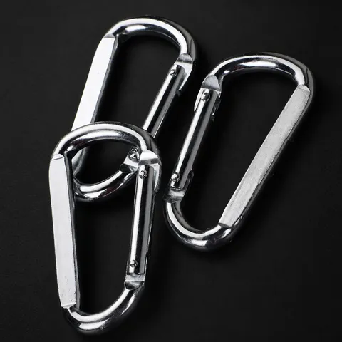 Schwere D-Form Eisen Galvanisierter Karabiner Metall Federclip Verriegelungsring Für Outdoor Camping Wandern Klettern