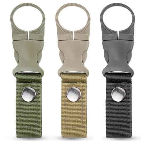 Outdoor Webbing Water Bottle Hanging Buckle Portable Tactical Kettle Clip Camping Hiking Bottle Holder Tool