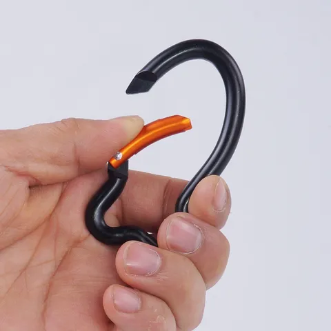 Outdoor Aluminiumlegierung Fischform Karabiner Le Tragbarer Mini Schnapphaken Camping Wandern Rucksack Hänge Schnalle
