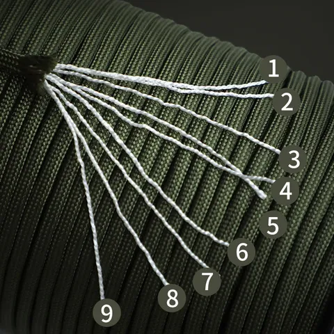 Outdoor 550 Paracord Nine Strands Survival Emergency Rope Camping Military Style Parachute Cord Durable Utility Line