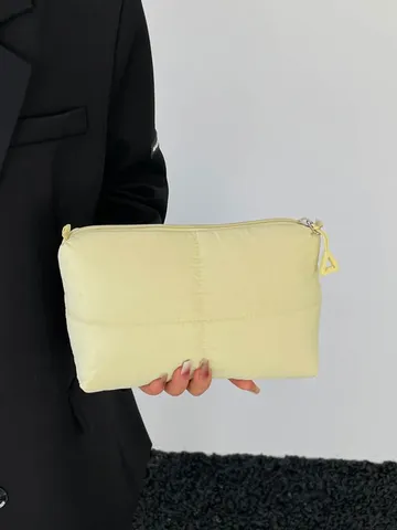 Gesteppte Puffer-Kosmetiktasche Nylon Wattierte Clutch Handtasche Für Damen Nischen-Design Mode Reise Kosmetik-Organizer Tasche