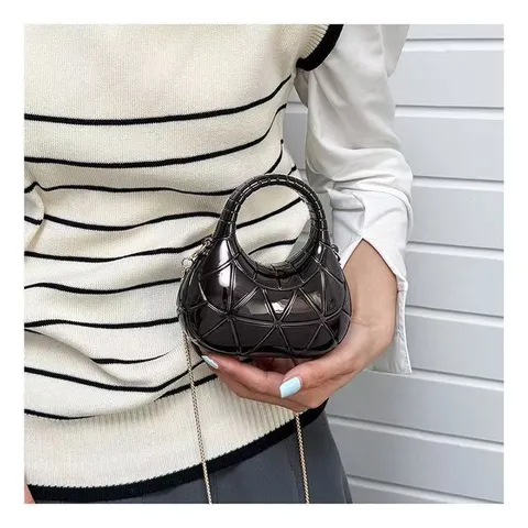Women High Gloss Acrylic Hard Shell Clutch Diamond Lattice Evening Bag With Metal Chain Strap Fashion Crossbody Handbag