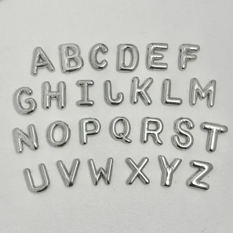 Ciondolo Lettera Palloncino in Acciaio Inossidabile Placcato Oro Argento Alfabeto Iniziale DIY Ciondolo Per Bracciale Collana