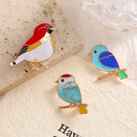 Exquisite Enamel Bird Brooch Pins For Women Fashion Zinc Alloy Animal Bird Lapel Pin Badges For Clothing Accessories Jewelry Gift