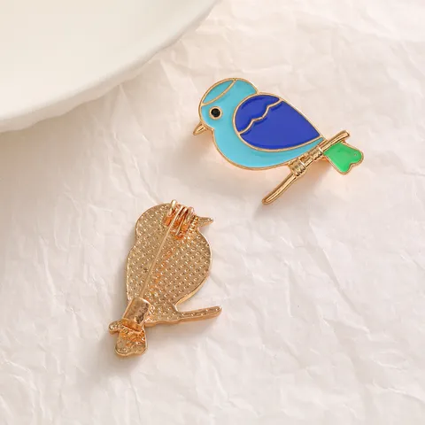 Exquisite Enamel Bird Brooch Pins For Women Fashion Zinc Alloy Animal Bird Lapel Pin Badges For Clothing Accessories Jewelry Gift