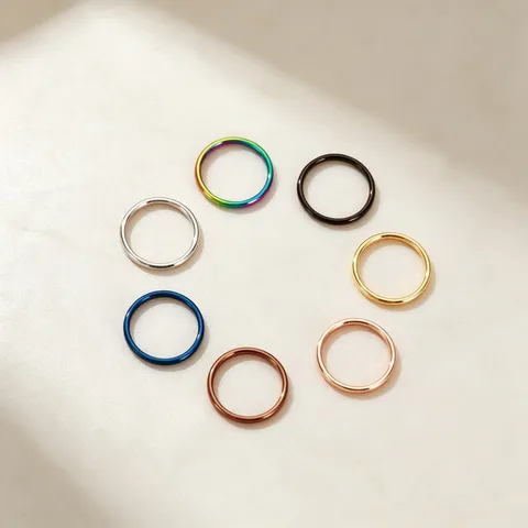 Minimalistische Boog Effen Ring Titaanstaal Stapelbare Ring Vingersieraden