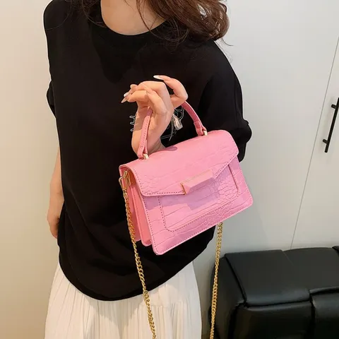Nuevo Bolso de Mano de Cadena de Patrón de Cocodrillo de PVC Lujo Alta Calidad Bolso de Hombro Cruzado para Mujer Estilo Casual Diario