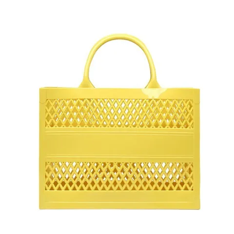 Hollow Out PVC Beach Tote Bag For Women Large Capacity Waterproof Mesh Summer Travel Picnic Shopping Basket Handbag