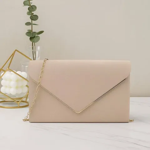Damen Elegante Samt Abendtasche Umschlag Umhängetasche Mit Metallkante V-Förmig Kette Schultergurt Für Hochzeit Bankett Party Damen