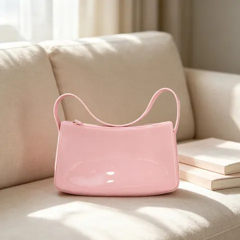 Women Baguette Underarm Bag PVC Jelly Solid Color Minimalist Fashion Lightweight Chic Shoulder Bag For Daily Ladies Gift