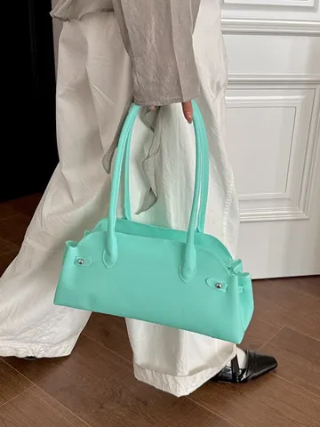 Korean Style PVC Jelly Tote Bag For Women Fashion Vintage Versatile Baguette Underarm Shoulder Bag 2026 Trend Handbag