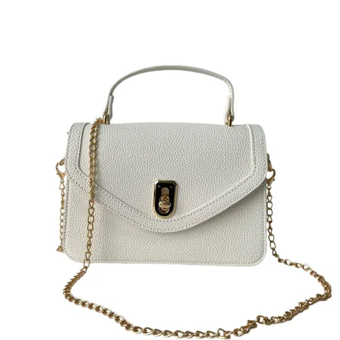 Bolso de Bandolera de Mujer de Cuero PU de Alta Calidad Textura de Lichi Bolso de Mano con Correa de Cadena Cierre de Metal Diseñador