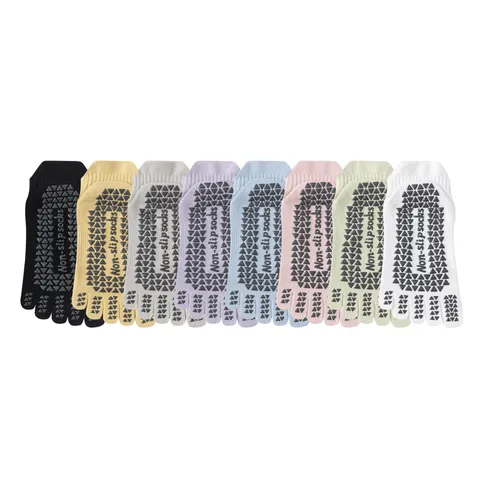 Women's Athletic Five-Toe Socks Thin Breathable Non-Slip Silicone Yoga Pilates Running Short Socks Cotton Blend