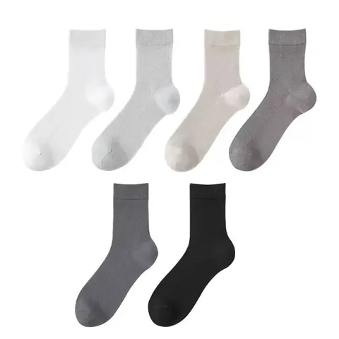 Chaussettes Longues d'Affaires en Soie de Mûrier pour Hommes Mi-Bas Été Mince Respirant Déodorant Maille