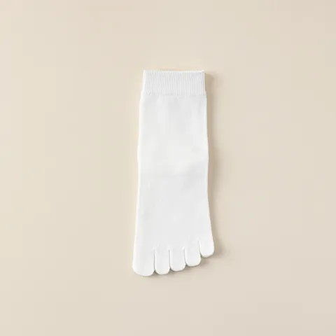 Chaussettes à Orteils Séparés en Coton pour Femmes Printemps Été Minces Respirantes Absorbantes et Désodorisantes Mi-Mollet