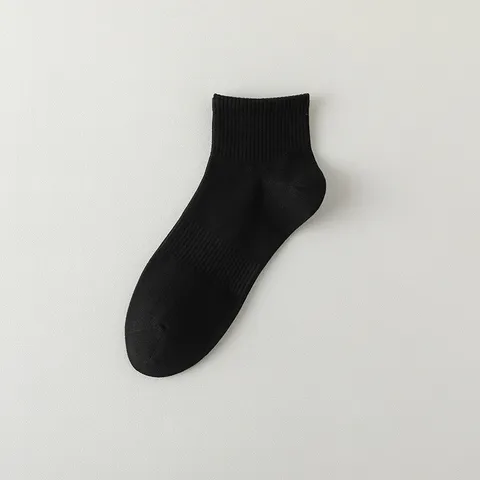 Chaussettes Mi-Mollet Business en Coton Couleur Unie pour Hommes Respirant Déodorant Confortable Décontracté